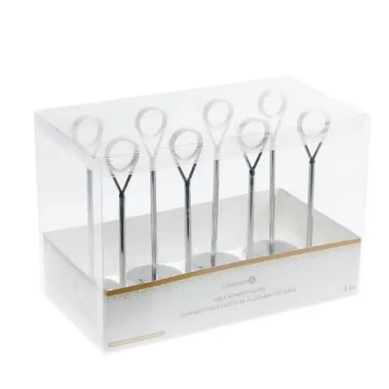 6" Table Number Stands, 8ct. by Celebrate It&trade; Silver {4}