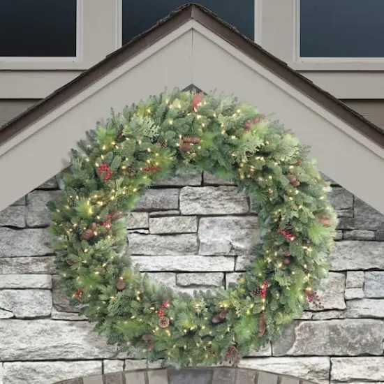 60'' Pre-Lit Rocky Mountain Spruce Christmas Wreath {4}