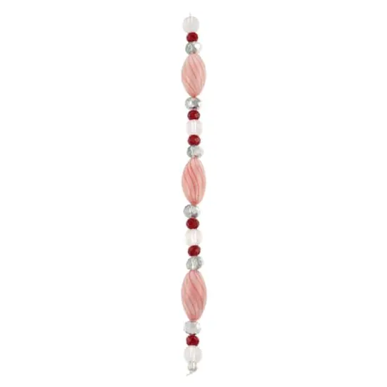 Red Lampwork Glass Stripe Oval Beads by Bead Landing&trade; {4}