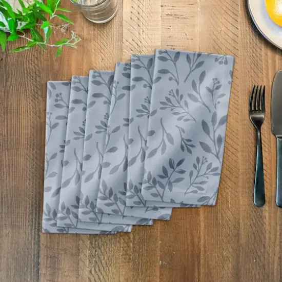 Delicate Floral Cotton Twill Napkin Blue {4}