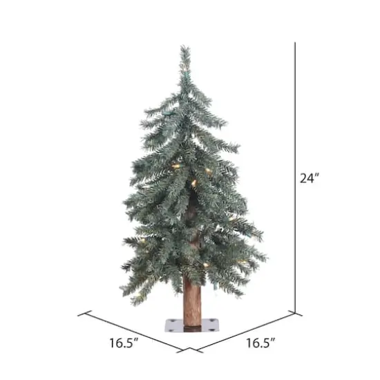 2ft. Pre-Lit Natural Bark Alpine Artificial Christmas Tree, Warm White Dura-Lit&reg; LED Lights {5}