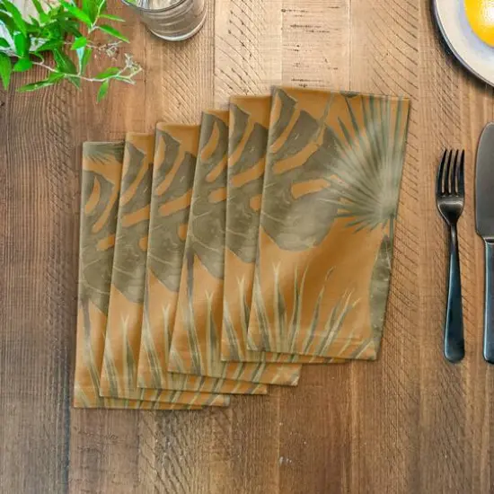 Tropical Palm Cotton Twill Napkin Yellow {4}