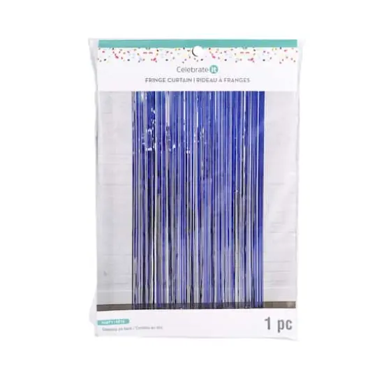 8ft. x 3ft. Fringe Curtain by Celebrate It&trade; Royal Blue {3}