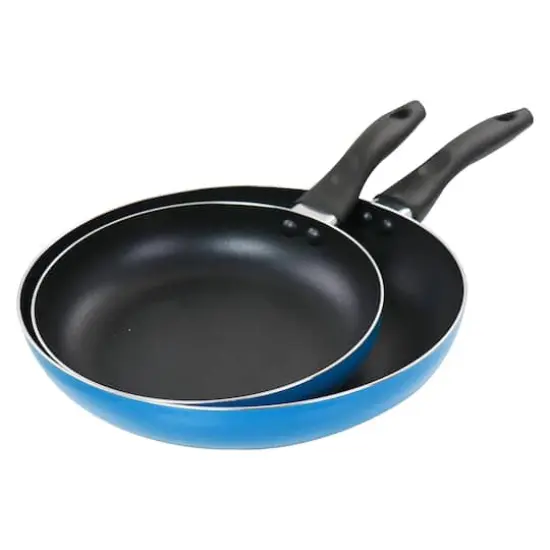 Gibson Home&reg; 8" & 10'' Blue Aluminum Frying Pan Set {4}