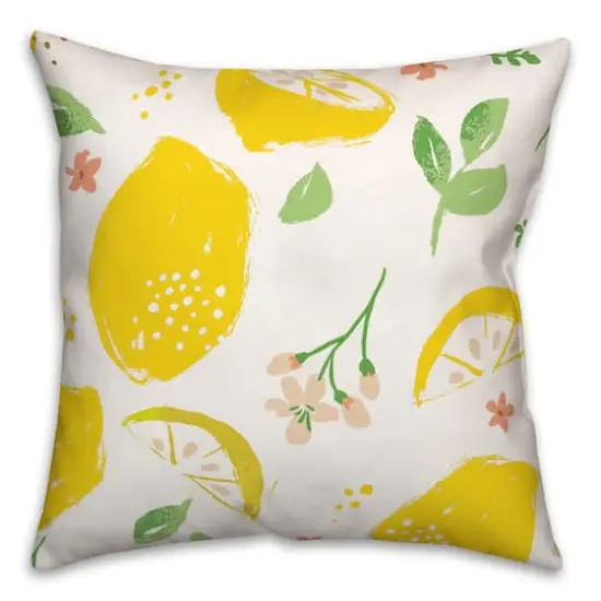 Spring Lemon Pattern 18" x 18" Throw Pillow {3}