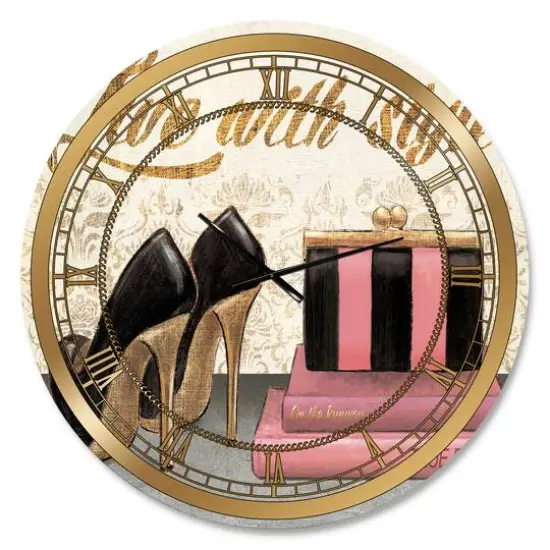 Designart 'Gold Fabulous Life Style Ii Glam Wall Clock {1}