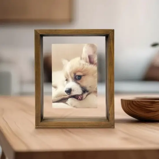 Expressions&trade; Brown Linear Wood Float Frame by Studio D&eacute;cor&reg; {3}