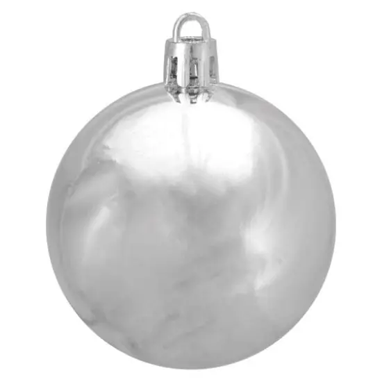 60ct Shiny Silver Splendor Shatterproof Ball Ornaments {5}