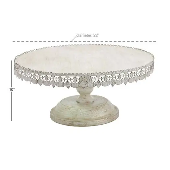 22" White Iron Farmhouse Cake Stand {5}