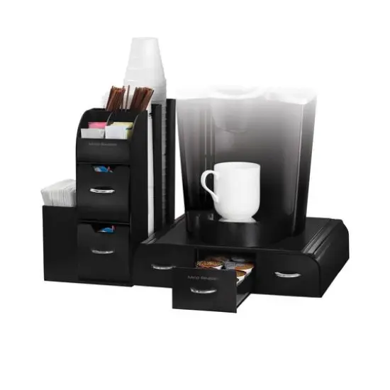 Mind Reader Black 2-Piece Single Serve Coffee Pod Drawer and Condiment Organizer Caddy Station {7}