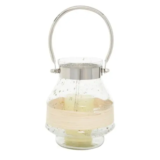 Clear Glass Country Cottage Candle Holder Lantern, 8" x 6" x 7" {1}