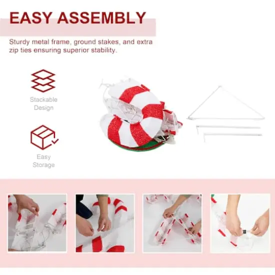 Glitzhome&reg; 3ft. Lighted Christmas Candy Cane Outdoor D&eacute;cor {9}