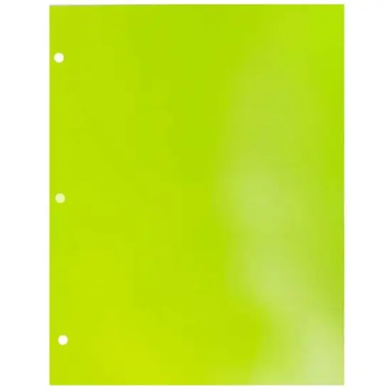 JAM Paper Laminated 2-Pocket Glossy 3-Hole Punch School Folders, 6ct. Lime Green {5}