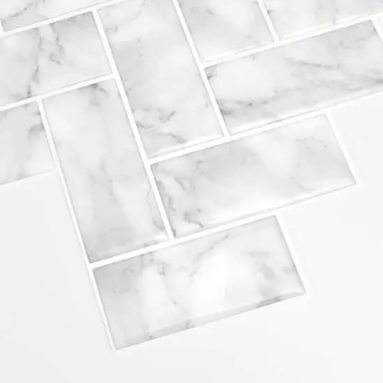 InHome Herringbone Carrara Peel & Stick Backsplash Tiles {8}