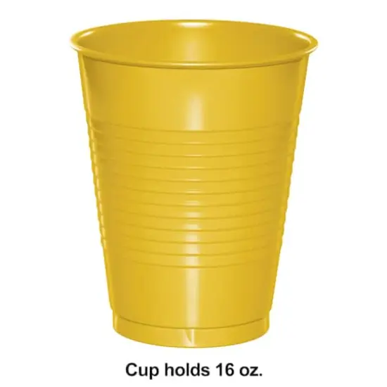 Hoffmaster 16oz. Plastic Cups, 20ct. Yellow {3}