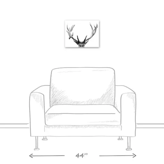 Deer Antlers 11" x 14" Canvas Wall Art {4}