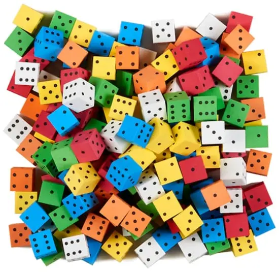 Koplow Games Assorted Color Spot 5/8" Foam Dice, Bag of 200 {1}