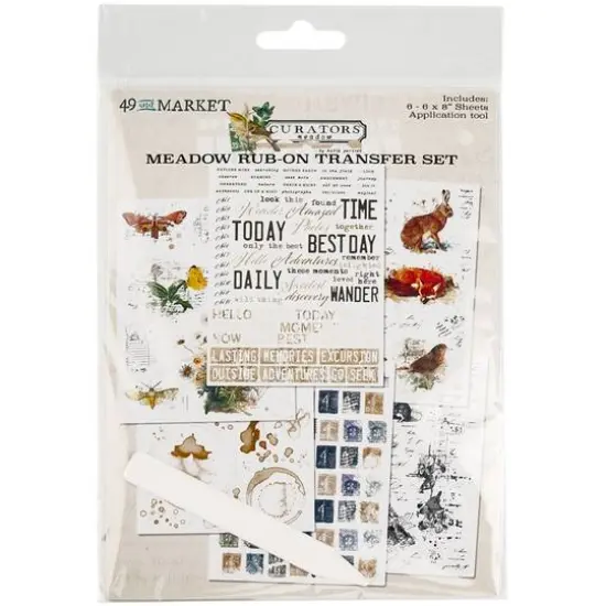 49 and Market Curators Meadow Rub-On Transfer Set {1}