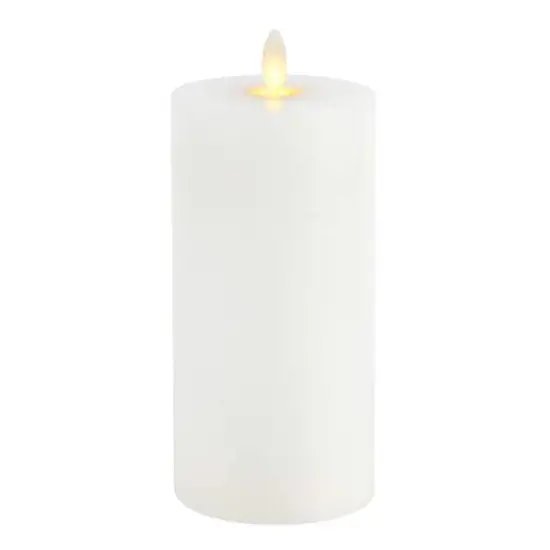 3" x 6" Moving Flame LED Wax Pillar Candle by Ashland&reg; White {3}