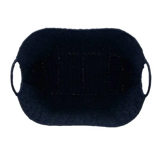 Household Essentials 17.5" Woven Paper Rope Basket with Handles Blue {7}