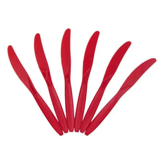 JAM Paper Premium Plastic Knives, 100ct. Red {1}