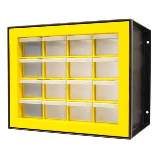 IRIS Black and Yellow 16-Drawer Parts Cabinet {11}