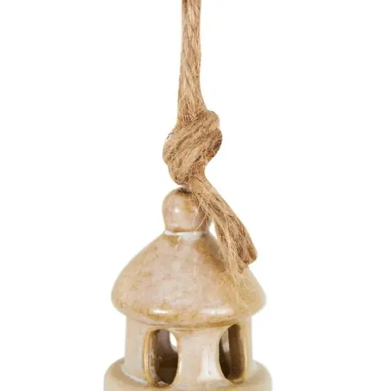 23" Blue Ceramic Light House Ombre Windchime with Shell & Starfish Accents {5}