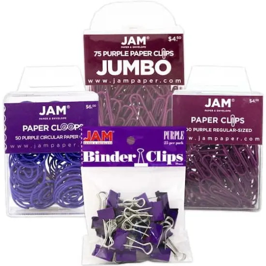 JAM Paper Office Clips Assortment Pack Purple {1}