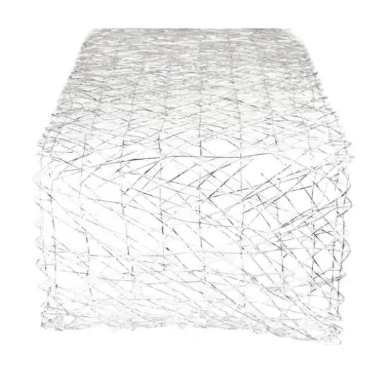 DII&reg; 72" Woven Paper Table Runner Silver {1}