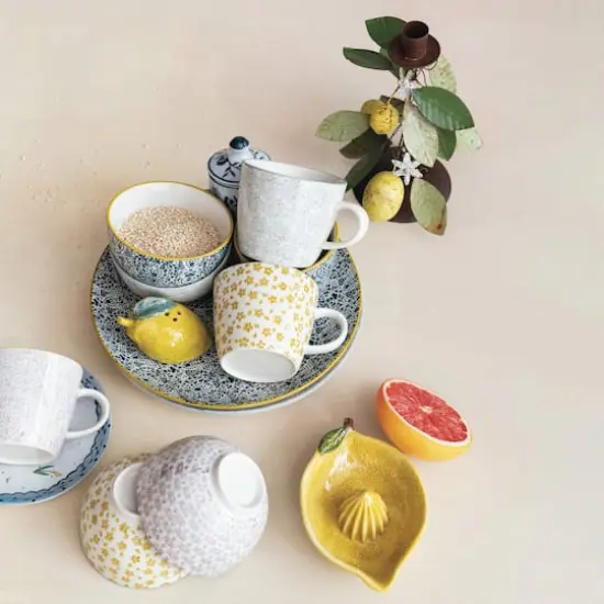 Hello Honey&reg; 10" Blossom Elegance Round Stoneware Plate Set {5}