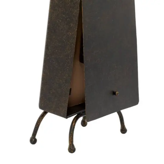 Brass Metal Rustic Clock, 14" x 8" x 4" {8}