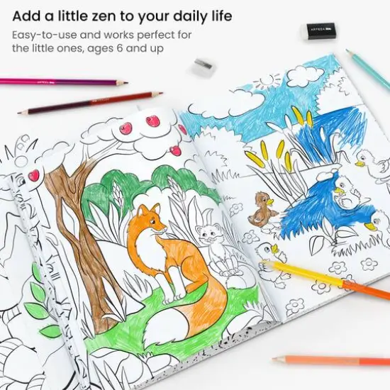 Arteza&reg; Kids Land Animals Coloring Book Kit {7}