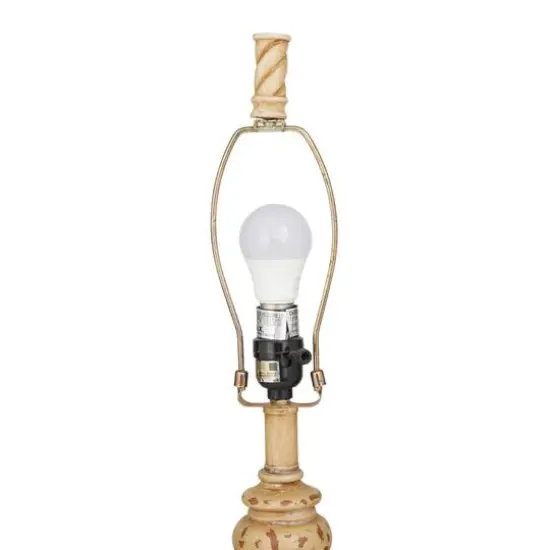 Brown Polystone Table Lamp Set of 2 14", 31" {6}