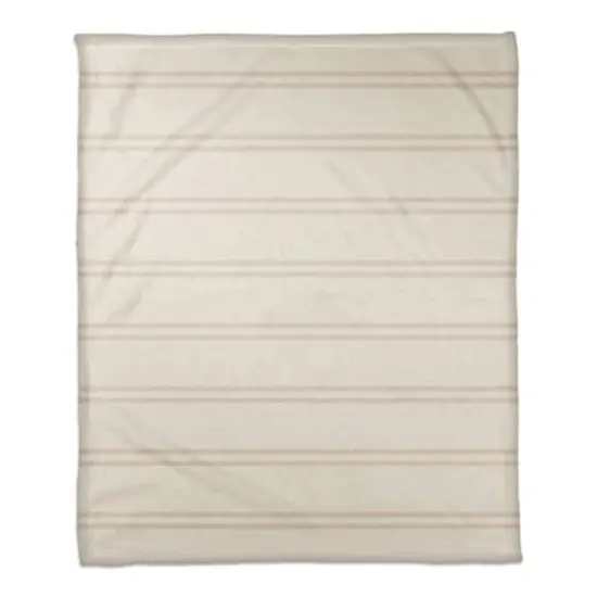 Stripe Coral Fleece Blanket White/Blush {1}