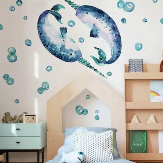 RoomMates Catcoq Narwhal Peel & Stick Giant Wall Decals {1}