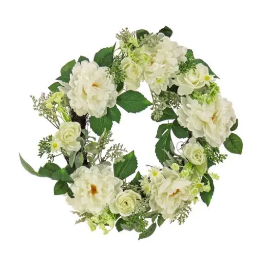 22" Daisy, Peony, & Buttercup Wreath {1}