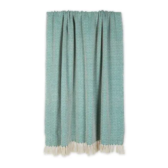 DII&reg; Handloom Chevron Throw Teal {7}