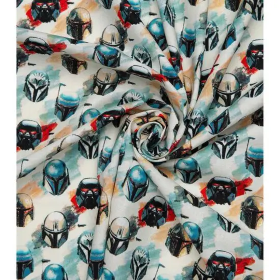 The Mandalorian Watercolor Helmets Precut Cotton Fabric {6}