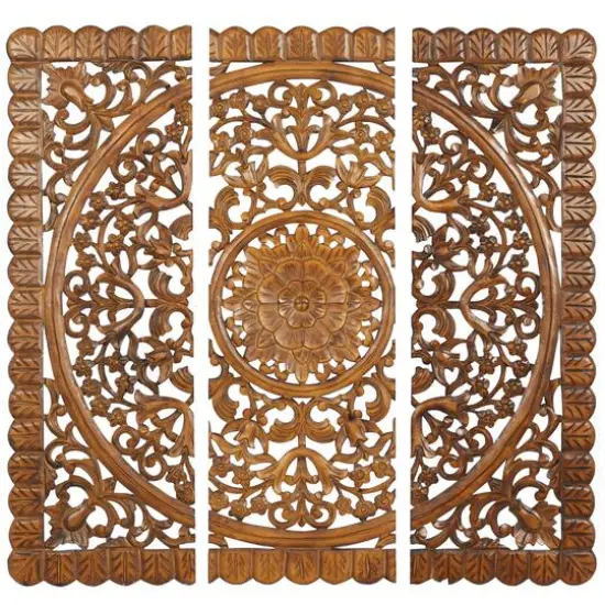 Brown Wood Traditional Wall D&eacute;cor Set {1}
