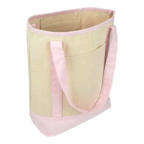 Large Cotton Canvas Tote by Make Market&reg; Pink/Natural {3}