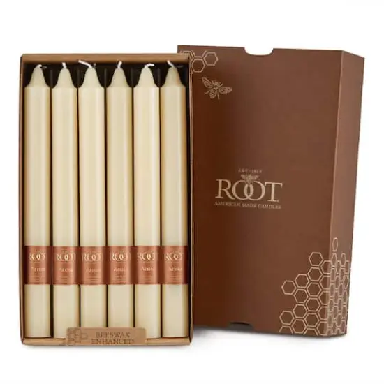 Root Candles Arista&trade; 9" Smooth Dinner Candles, 12ct. Buttercream {1}