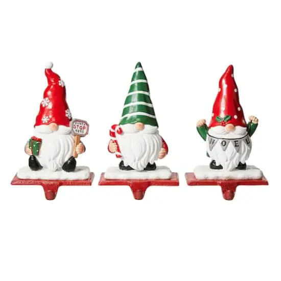 Glitzhome&reg; 7" Gnomes Stocking Holder Set {1}