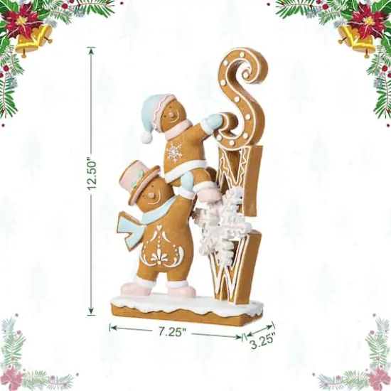 Glitzhome&reg; 12.5" Resin Christmas Gingerbread Table Decor {9}