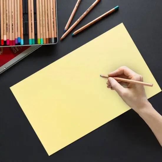 JAM Paper 8.5" x 14" 80lb. Matte Cover Cardstock Pack, 50 Sheets Light Yellow {4}