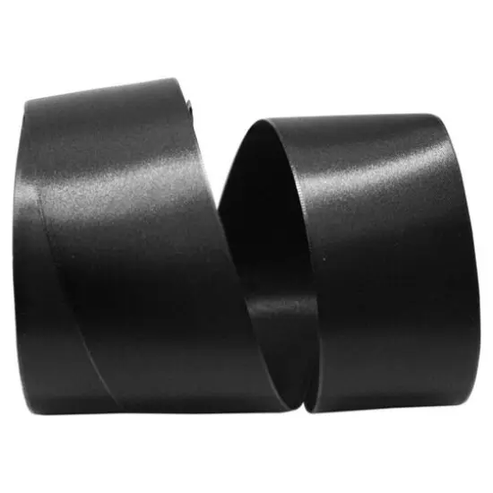 JAM Paper 2.25" x 50yd. Double Face Satin Allure Ribbon Black {1}