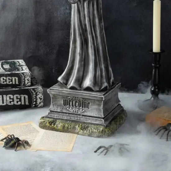 Glitzhome&reg; 24"H Lighted Halloween Grim Reaper Resin Porch Decor {6}