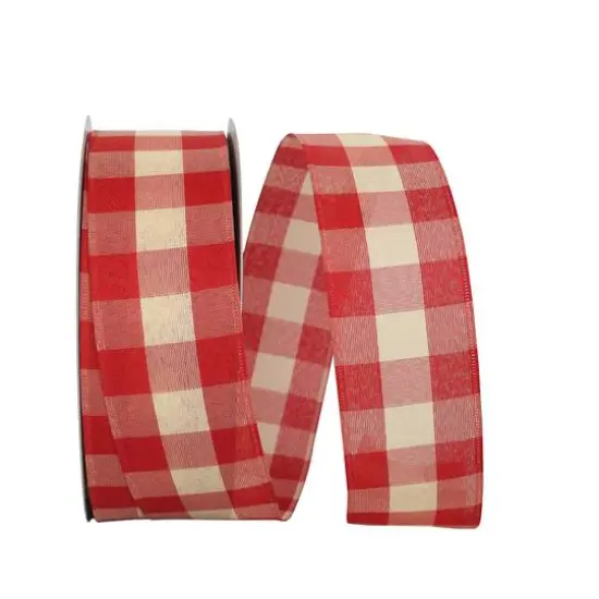 JAM Paper 2.5" x 50yd. Wired Country Buffalo Gingham Ribbon {1}