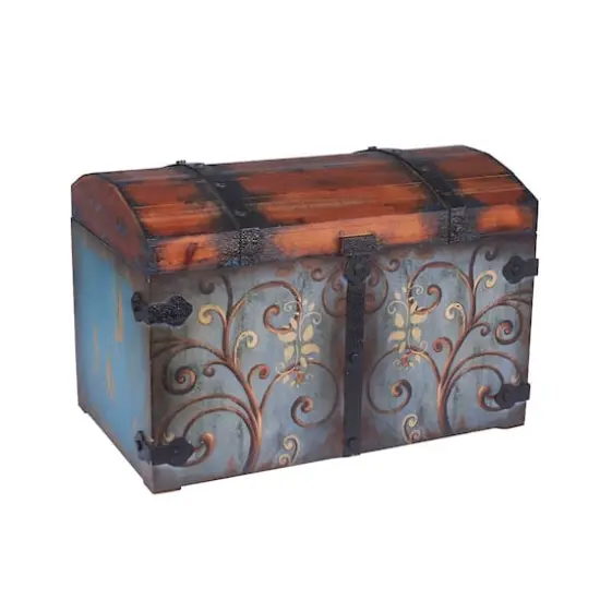 Household Essentials Vintage Metal Decorative Trunk {1}