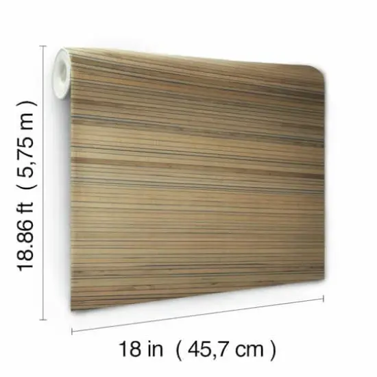 RoomMates Faux Bamboo Grasscloth Peel & Stick Wallpaper Brown and Gray {9}