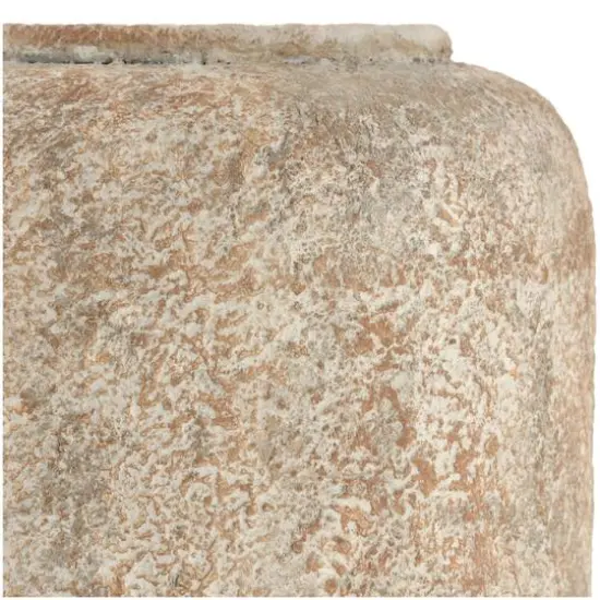 12" Beige Metal Handmade Antique Style Distressed Vase {5}